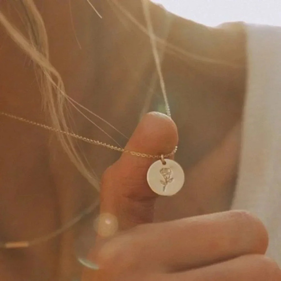 June Rose Bohemian Birth Flower Charm Necklace - Picture 1 of 11